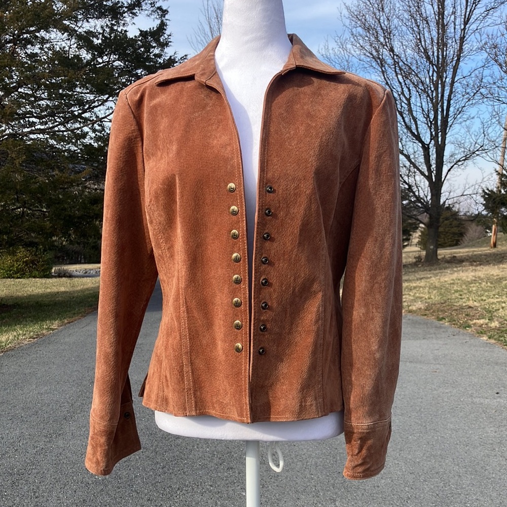 Textured 100% Leather Shacket - image 1